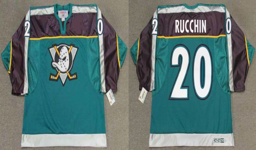 2019 Men Anaheim Ducks 20 Rucchin green CCM NHL jerseys